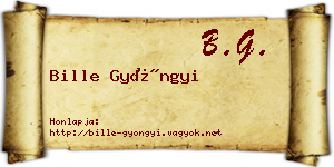 Bille Gyöngyi névjegykártya